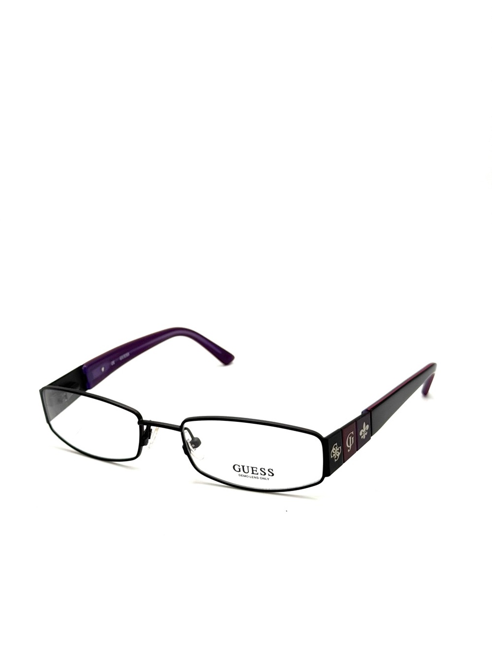 NWT GU1648 Black/purple  Guess Eyewear metal eyeglasses Size 53mm 18mm 135mm